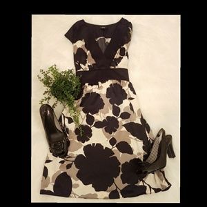 2/$40 Mossimo Pretty Black White + Gray Floral Dress XS